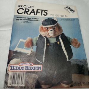 Teddy Ruxpin McCall's Crafts Sewing Pattern 1986 Hunting Clothes Outfit Vest Vtg
